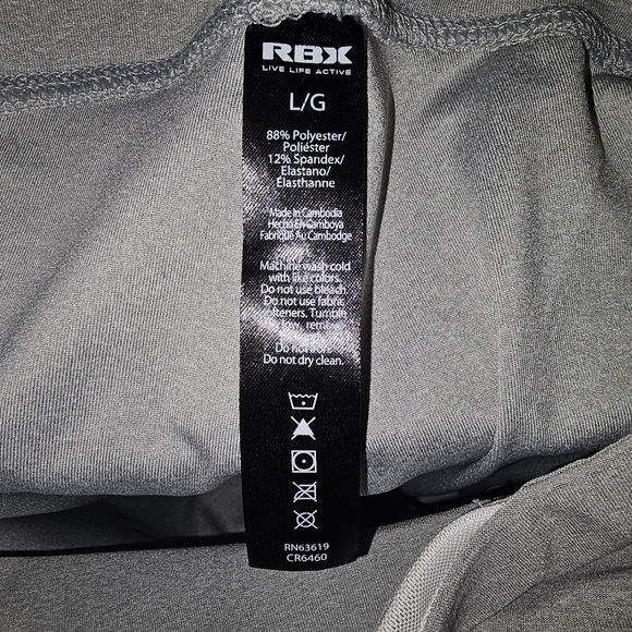 RBX Active Athletic Leggings Gray White Eyelet Cutout Size L Large New - Picture 11 of 11